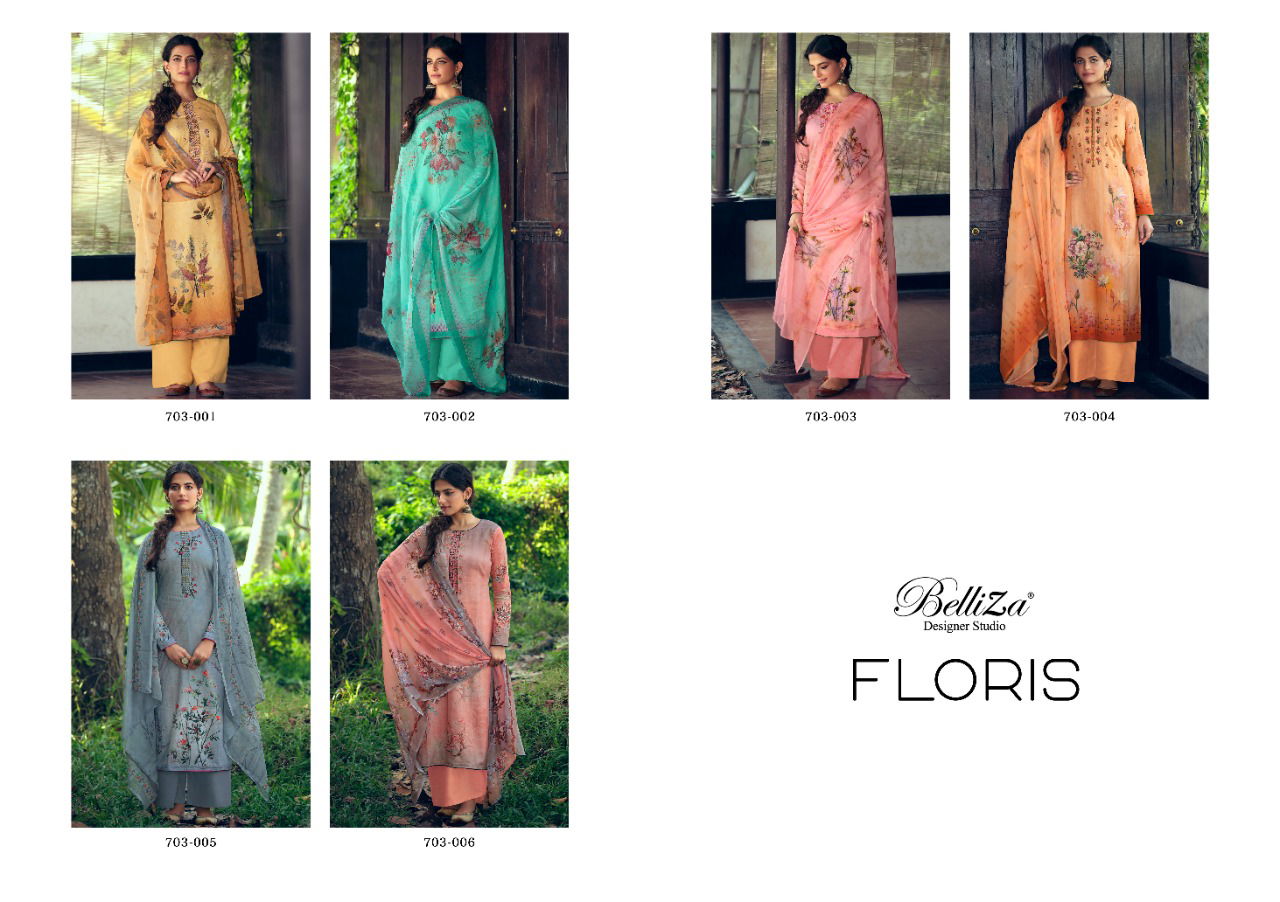 Belliza Floris Latest Fancy Digital Printed Designer Pure Jam Cotton Printed Dress Material Collection
